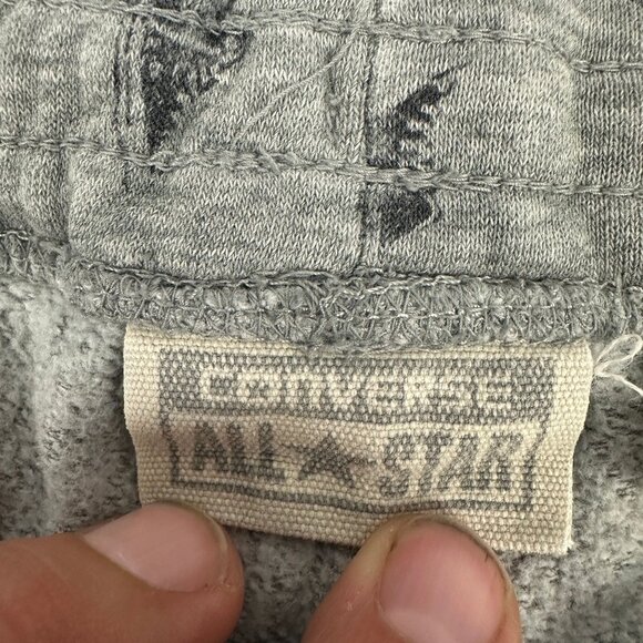 Converse All Star Men Grey Jogger Pants Drawstring Medium Black Graphic Print - Picture 5 of 8